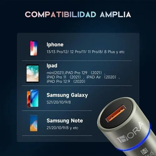 Adaptador de Carro 18W USB + Cable GAR116