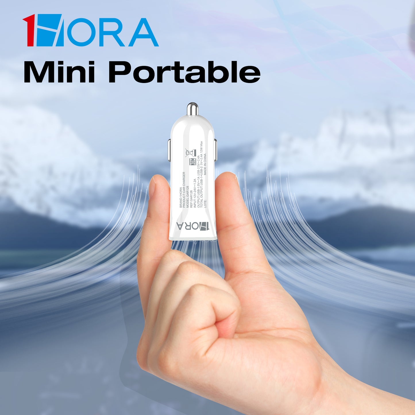 Adaptador de Carro 20W 2 USB + Cable GAR128 Blanco