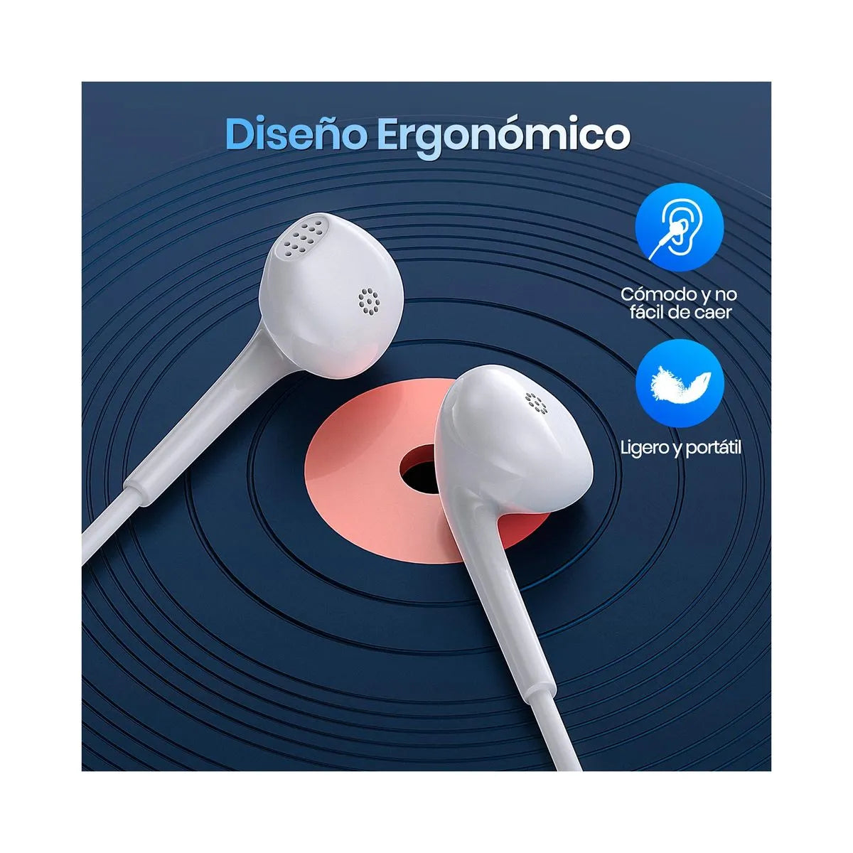 Audifonos Alambricos AUT124 Tipo C Blanco