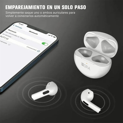 Audífonos In Ear Con Bluetooth AUT119 Blanco