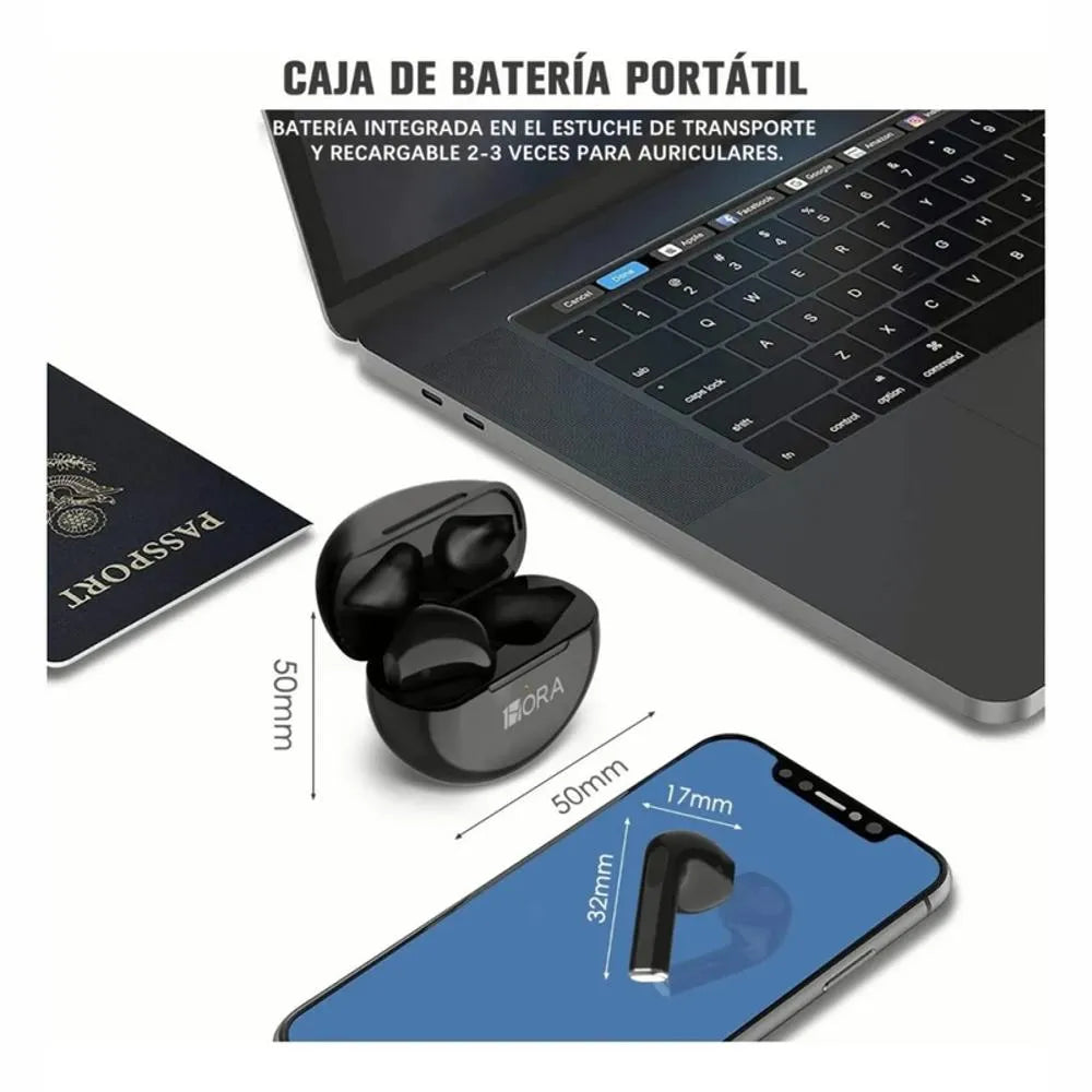 Audífonos In Ear Con Bluetooth AUT119 Negro