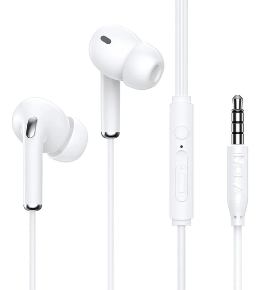 Audifonos Alambricos AUT123 Jack 3.5mm con Almohadillas Blanco