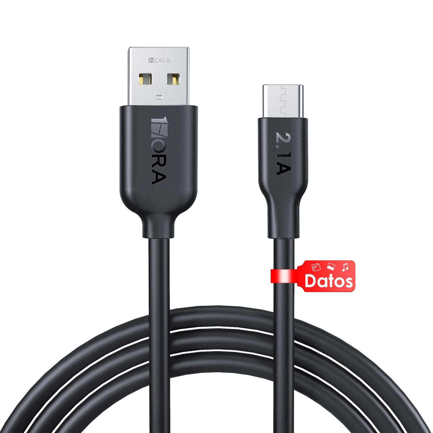 Cable 2.1A USB a Tipo C x 1m en Caja CAB237 Negro en Caja