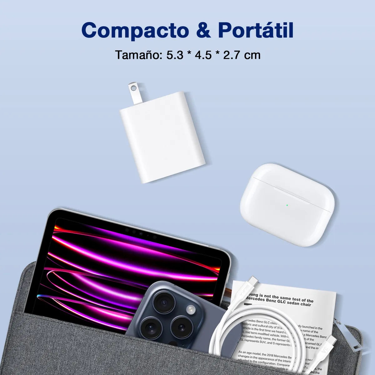 Cargador Carga Rápida 30W Tipo C + Cable Tipo C GAR165