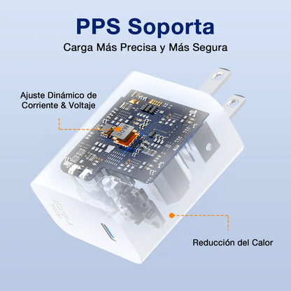 Cargador Carga Rápida 30W Tipo C + Cable Tipo C GAR165