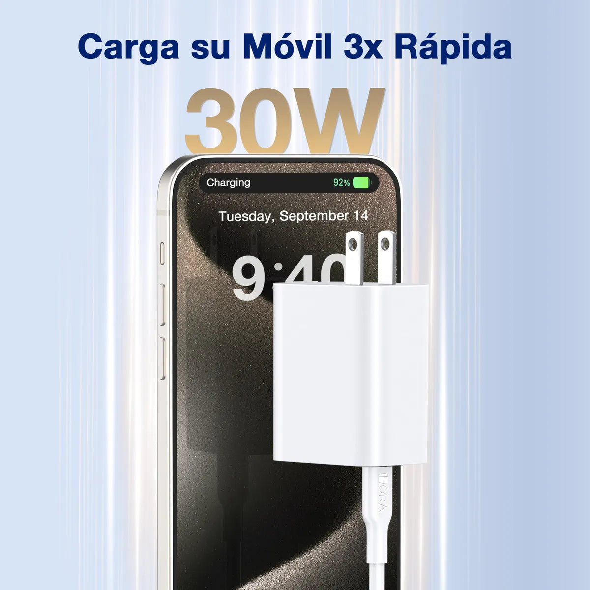 Cargador Carga Rápida 30W Tipo C + Cable Tipo C GAR165