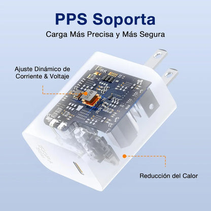 Adaptador Carga Rápida 30W Tipo C GAR164 Blanco