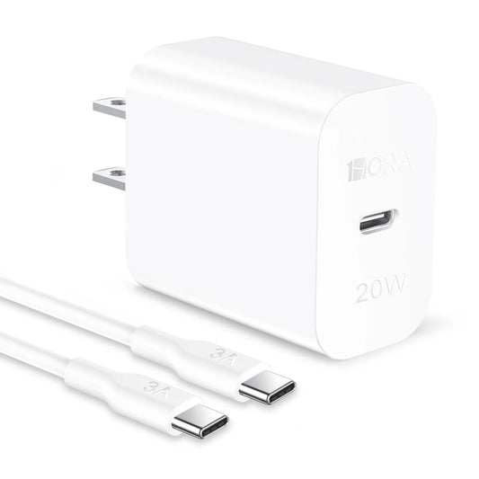 Cargador Carga Rápida 20W Tipo C + Cable Tipo C 3A x 1m GAR153 Blanco
