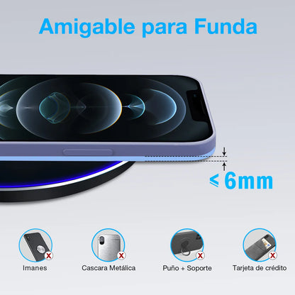 Cargador Inalámbrico Carga Rápida Conexión Qi GAR151