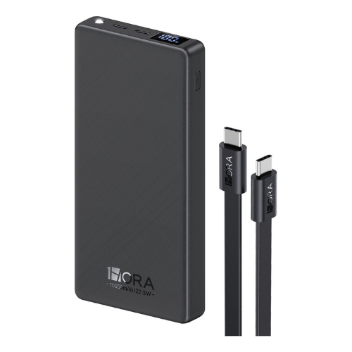 Powerbank 10.000 mAh 22.5W 2 salidas Tipo C con Linterna y Pantalla + Cable 3A Tipo C GAR264