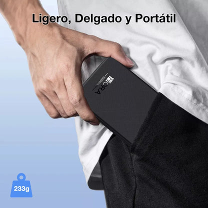 Powerbank 10.000 mAh 2 salidas USB con Linterna y Pantalla + Cable USB a Tipo C GAR263