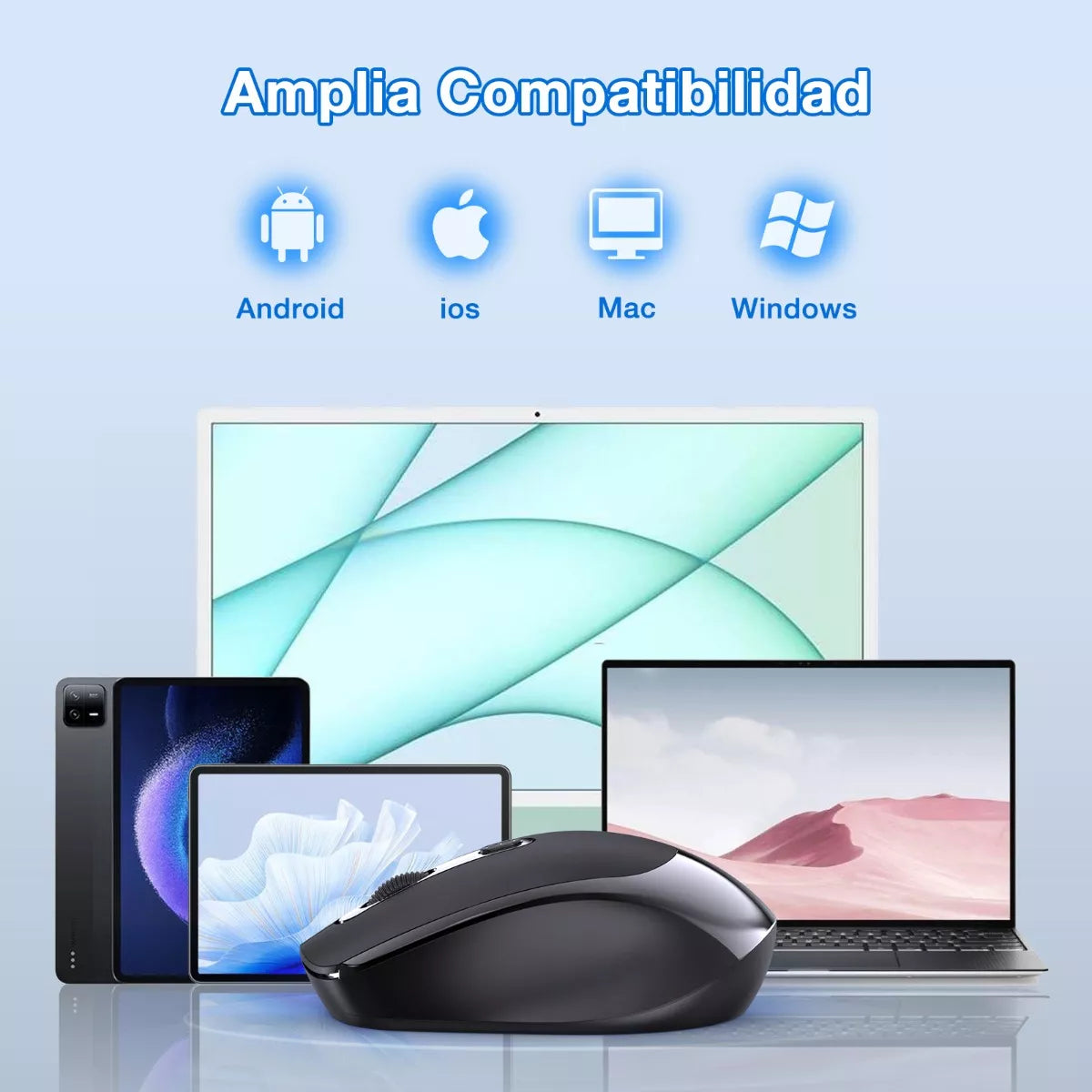 Ratón Mouse con pila AA RAT001 Negro